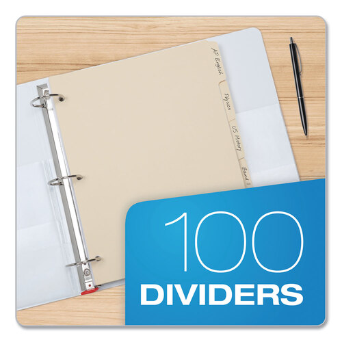 OXF13V - Oxford - Write-On Tab Dividers, 5-Tab, 11 x 8.5, Manila, 20 Sets