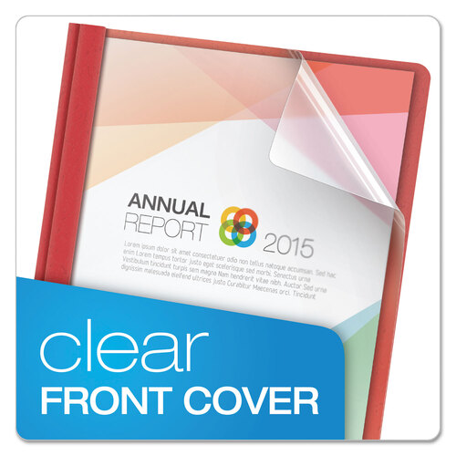 OXF55813 - Oxford - Clear Front Standard Grade Report Cover, Three-Prong Fastener, 0.5&quot; Capacity, 8.5 x 11, Clear/Assorted, 25/Box