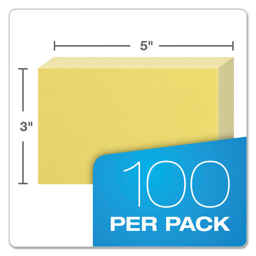 OXF7320CAN - Oxford - Unruled Index Cards, 3 x 5, Canary, 100/Pack