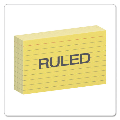 OXF7321CAN - Oxford - Ruled Index Cards, 3 x 5, Canary, 100/Pack