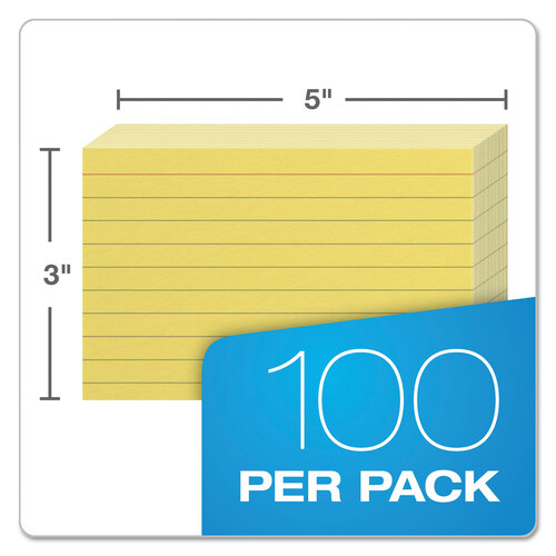OXF7321CAN - Oxford - Ruled Index Cards, 3 x 5, Canary, 100/Pack