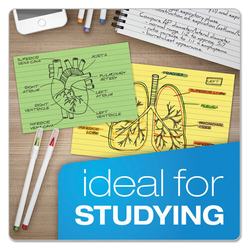 OXF7321CAN - Oxford - Ruled Index Cards, 3 x 5, Canary, 100/Pack