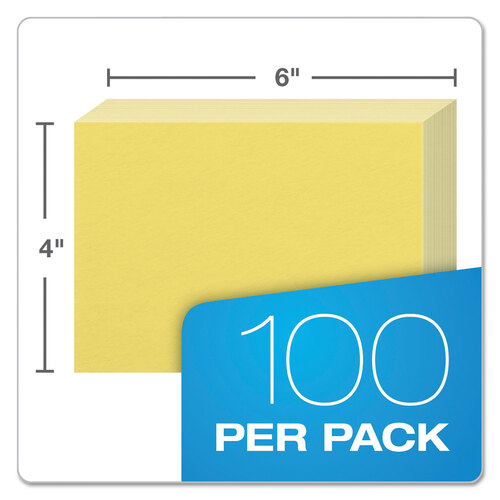 OXF7420CAN - Oxford - Unruled Index Cards, 4 x 6, Canary, 100/Pack
