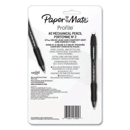 PAP2105703 - Sanford - Profile Mechanical Pencils, 0.7 mm, HB (#2), Black Lead, Assorted Barrel Colors, 4/Pack