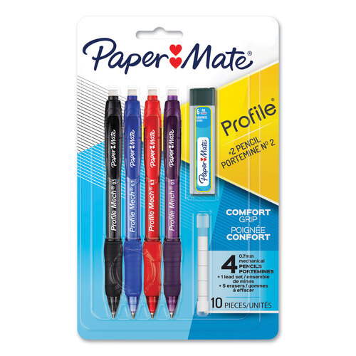 PAP2105703 - Sanford - Profile Mechanical Pencils, 0.7 mm, HB (#2), Black Lead, Assorted Barrel Colors, 4/Pack