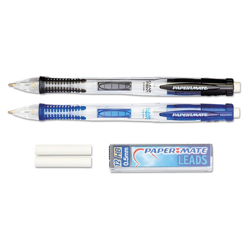 PAP34666PP - Paper Mate - Clear Point Mechanical Pencil, 0.5 mm, HB (#2.5), Black Lead, Randomly Assorted Barrel Colors, 2/Pack