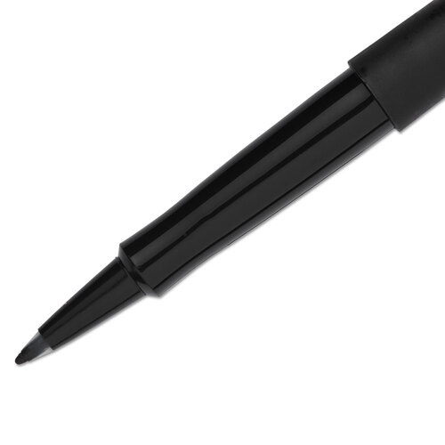 PAP8430152 - Paper Mate - Point Guard Flair Felt Tip Porous Point Pen, Stick, Medium 0.7 mm, Black Ink, Black Barrel, Dozen
