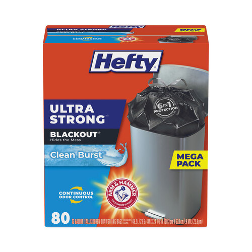 Ultra Strong BlackOut Tall-Kitchen Drawstring Bags, 13 gal, 0.9 mil, 23.75 Ultra Strong BlackOut Tall-Kitchen Drawstring Bags, 13 gal, 0.9 mil, 23.75