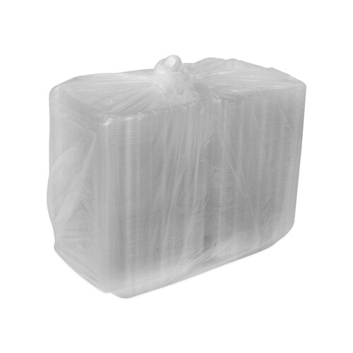 PCTYCI821200000 - Pactiv - SENSATION SmartLock Hinged Lid Container, 8.34 x 8.24 x 3.05, Clear, Plastic, 200/Carton