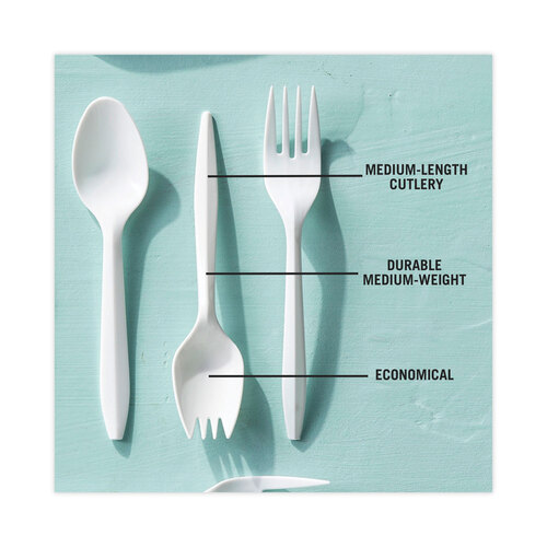 PCTYFWQWCH - Pactiv - Fieldware Cutlery, Spork, Mediumweight, White, 1,000/Carton