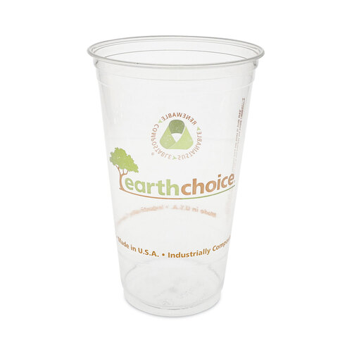 PCTYPLA24CEC - Pactiv - EarthChoice Compostable Cold Cup, 24 oz, Clear/Printed, 580/Carton