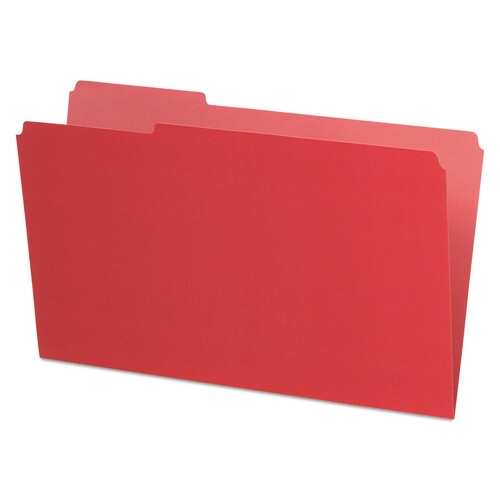 PFX435013RED - Tops - Interior File Folders, 1/3-Cut Tabs: Assorted, Legal Size, Red, 100/Box
