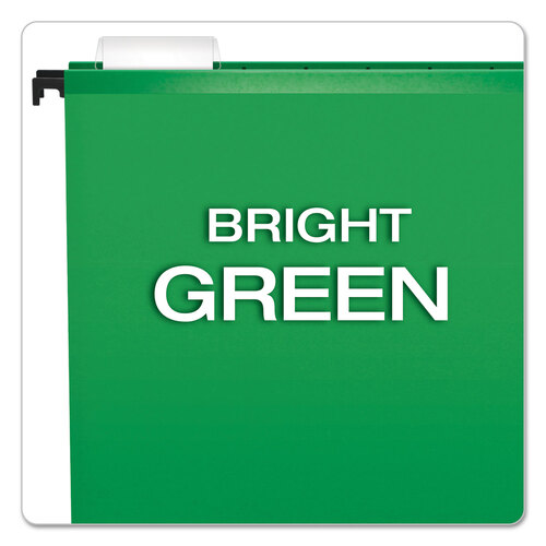 PFX615215BGR - Tops - SureHook Hanging Folders, Letter Size, 1/5-Cut Tabs, Bright Green, 20/Box