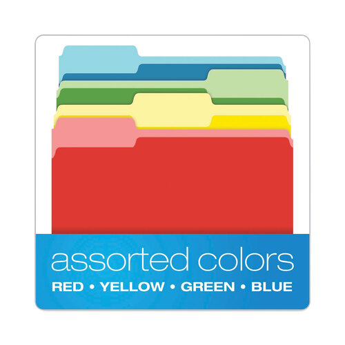 PFX99199 - Tops - Teacher&#39;s Hanging File Folder Combo Kit, Letter Size, Assorted Colors, (25) 1/5-Cut Hanging Folders,(50) 1/3-Cut File Folders