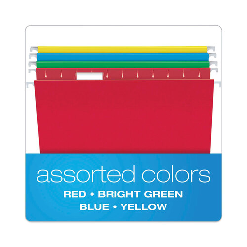 PFX99199 - Tops - Teacher&#39;s Hanging File Folder Combo Kit, Letter Size, Assorted Colors, (25) 1/5-Cut Hanging Folders,(50) 1/3-Cut File Folders