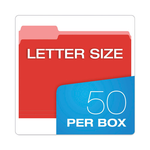 PFX99199 - Tops - Teacher&#39;s Hanging File Folder Combo Kit, Letter Size, Assorted Colors, (25) 1/5-Cut Hanging Folders,(50) 1/3-Cut File Folders