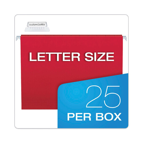 PFX99199 - Tops - Teacher&#39;s Hanging File Folder Combo Kit, Letter Size, Assorted Colors, (25) 1/5-Cut Hanging Folders,(50) 1/3-Cut File Folders