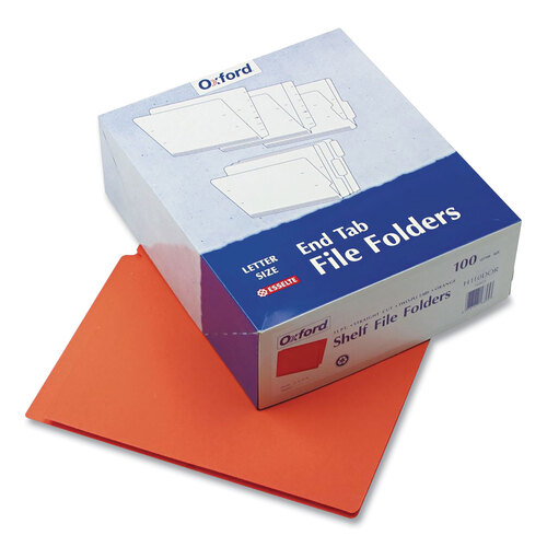 PFXH110DOR - Tops - Colored End Tab Folders with Reinforced Double-Ply Straight Cut Tabs, Letter Size, 0.75&quot; Expansion, Orange, 100/Box