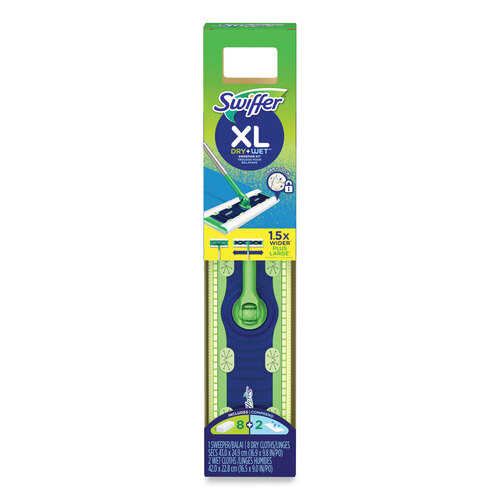 Sweeper Mop, 16.5 x 9 White Cloth Head, 46