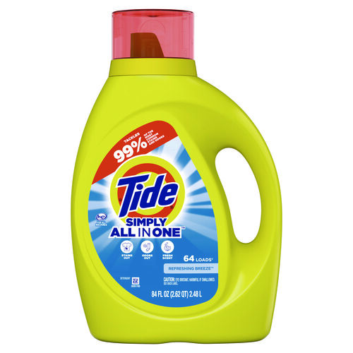 PGC13143 - Procter & Gamble - Simply Clean and Fresh Laundry Detergent, Refreshing Breeze, 64 Loads, 84 oz Bottle, 4/Carton