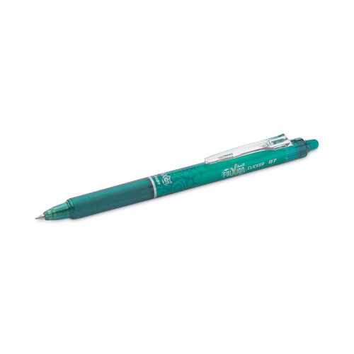 PIL31476 - Pilot - FriXion Clicker Erasable Gel Pen, Retractable, Fine 0.7 mm, Green Ink, Green Barrel, Dozen