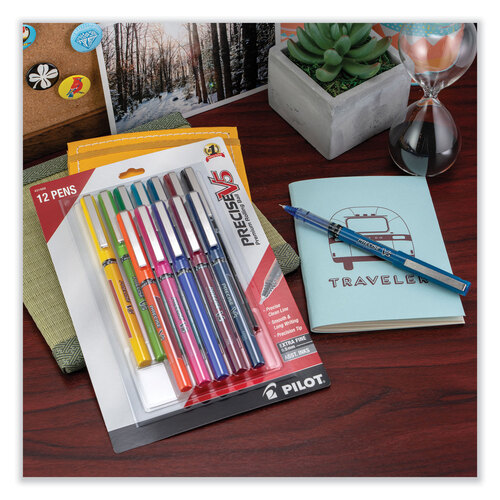 PIL31888 - Pilot - Precise V5 Roller Ball Pen, Stick, Fine 0.5 mm, Assorted Ink and Barrel Colors, Dozen