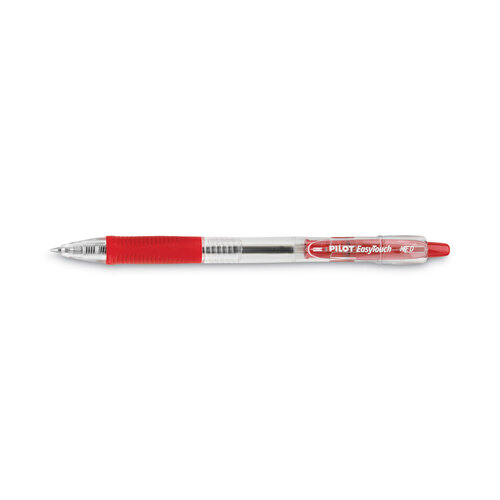 PIL32222 - Pilot - EasyTouch Ballpoint Pen, Retractable, Medium 1 mm, Red Ink, Clear Barrel, Dozen