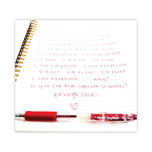 PIL32222 - Pilot - EasyTouch Ballpoint Pen, Retractable, Medium 1 mm, Red Ink, Clear Barrel, Dozen