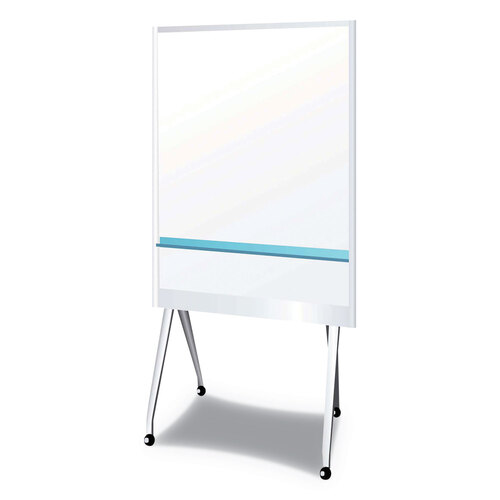 PLS912MPBLG - Plus - Mobile Partition Board, 38.3 x 70.8, White Surface, Light Gray Aluminum Frame