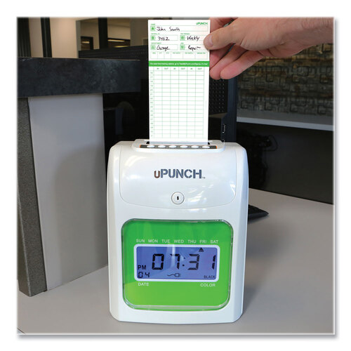 PPZHN1500 - Workwell Technologies - HN1500 Electronic Non-Calculating Time Clock Bundle, LCD Display, Beige/Green