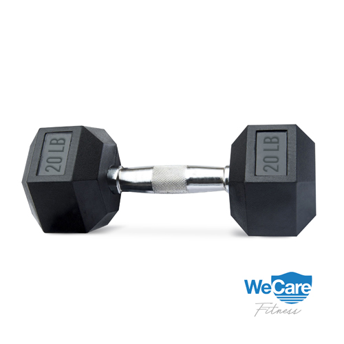 JEGWDN100013 - WeCare - Rubber-Coated 20 lbs Dumbbells (Set of Two) - Black