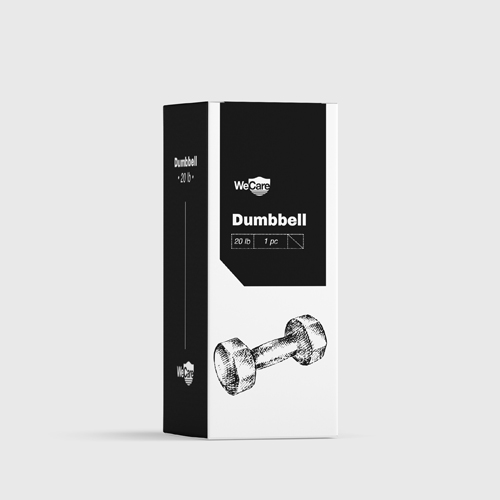 JEGWDN100013 - WeCare - Rubber-Coated 20 lbs Dumbbells (Set of Two) - Black