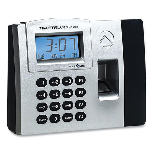 PTITTELITEEK - Pyramid Technologies - TimeTrax Elite Biometric Time Clock, 50 Employees, Black