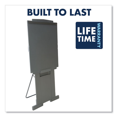 QRT200E - Quartet - Duramax Portable Presentation Easel, Adjusts 39&quot; to 72&quot; High, Plastic, Gray