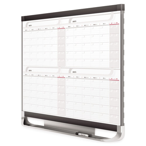 QRT4MCP23P2 - Quartet - Prestige 2 Magnetic Total Erase Four-Month Calendar, 36 x 24, White Surface, Graphite Fiberboard/Plastic Frame