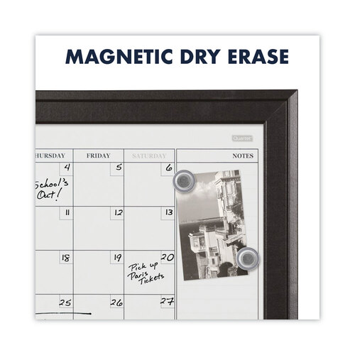 QRT79275 - Quartet - Home Decor Magnetic Combo Dry Erase Board with Cork Board on Bottom, 23 x 17, White/Natural Surface, Espresso Wood Frame