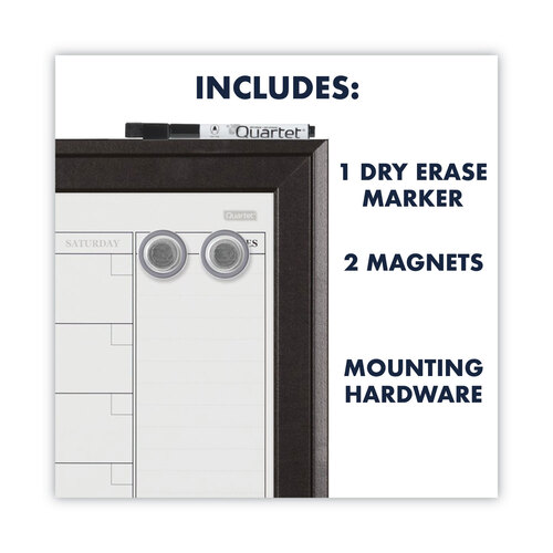 QRT79275 - Quartet - Home Decor Magnetic Combo Dry Erase Board with Cork Board on Bottom, 23 x 17, White/Natural Surface, Espresso Wood Frame