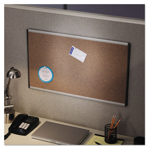 QRTARCB3018 - Quartet - ARC Frame Cubicle Cork Board, 30 x 18, Natural Surface, Silver Aluminum Frame