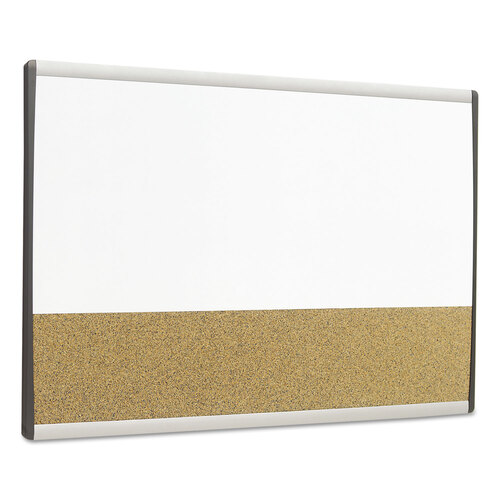 QRTARCCB3018 - Quartet - ARC Frame Cubicle Dry Erase/Cork Board, 30 x 18, Natural/White Surface, Silver Aluminum Frame
