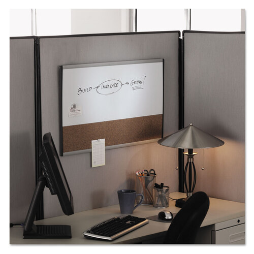 QRTARCCB3018 - Quartet - ARC Frame Cubicle Dry Erase/Cork Board, 30 x 18, Natural/White Surface, Silver Aluminum Frame