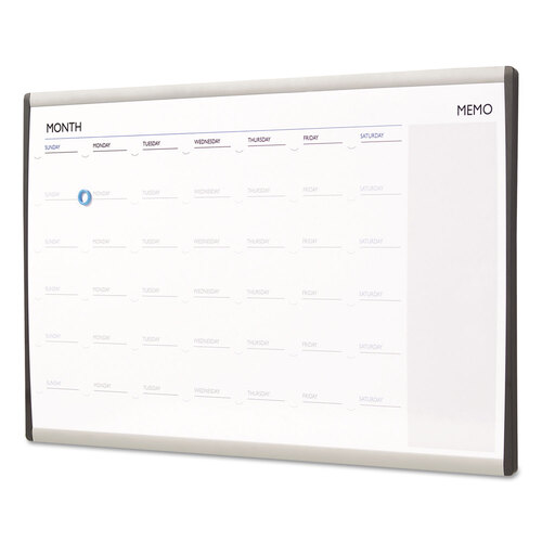 QRTARCCP3018 - Quartet - ARC Frame Cubicle Magnetic Dry Erase Calendar, One Month Format, 30 x 18, White Surface, Silver Aluminum Frame