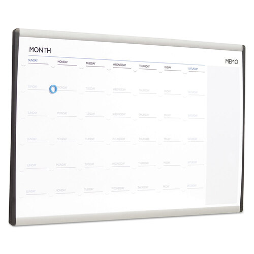 QRTARCCP3018 - Quartet - ARC Frame Cubicle Magnetic Dry Erase Calendar, One Month Format, 30 x 18, White Surface, Silver Aluminum Frame