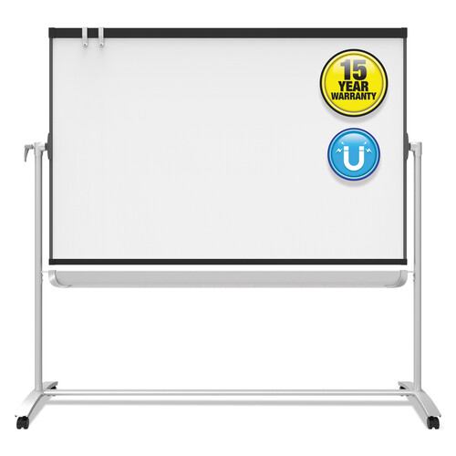 QRTECM64P2 - Quartet - Prestige 2 Mobile Presentation Easel, 6 ft x 4 ft, Silver/Graphite