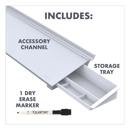 QRTGDP186 - Quartet - Glass Dry Erase Desktop Computer Pad, 18 x 6, White Surface