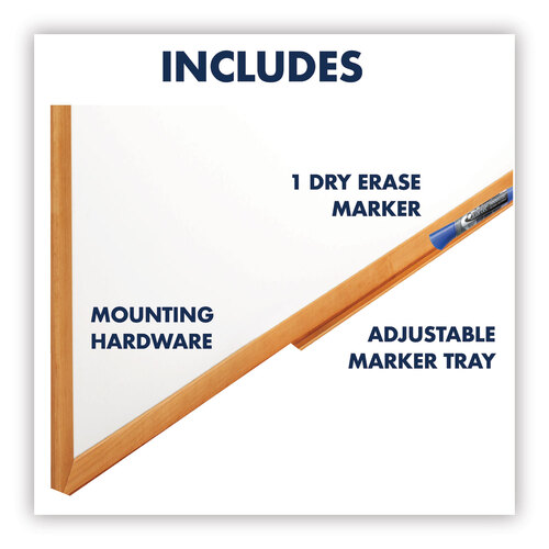 QRTS573 - Quartet - Classic Series Total Erase Dry Erase Boards, 36 x 24, White Surface, Oak Fiberboard Frame
