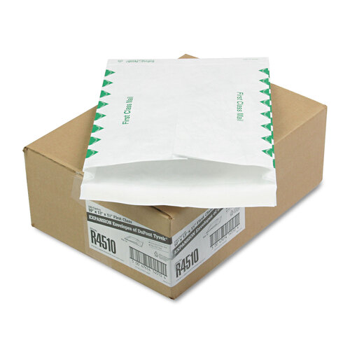 QUAR4510 - Survivor - 14 lb Tyvek Open End Expansion Mailer Value Pack, First Class, #13 1/2, Flip-Stik, Redi-Strip Closure, 10 x 13, White,100/CT