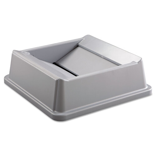 RCP2664GRAY - Rubbermaid Commercial - Untouchable Square Swing Top Lid, Plastic, 20.13w x 20.13d x 6.25h, Gray