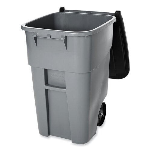 RCP9W27GY - Rubbermaid Commercial - Square Brute Rollout Container, 50 gal, Molded Plastic, Gray