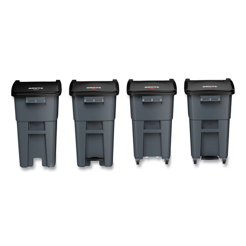 RCP9W27GY - Rubbermaid Commercial - Square Brute Rollout Container, 50 gal, Molded Plastic, Gray