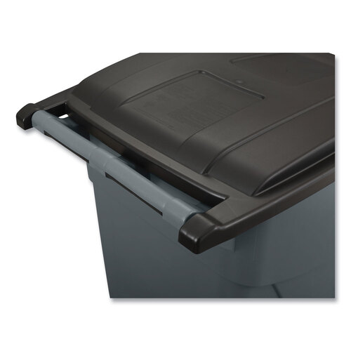 RCP9W27GY - Rubbermaid Commercial - Square Brute Rollout Container, 50 gal, Molded Plastic, Gray
